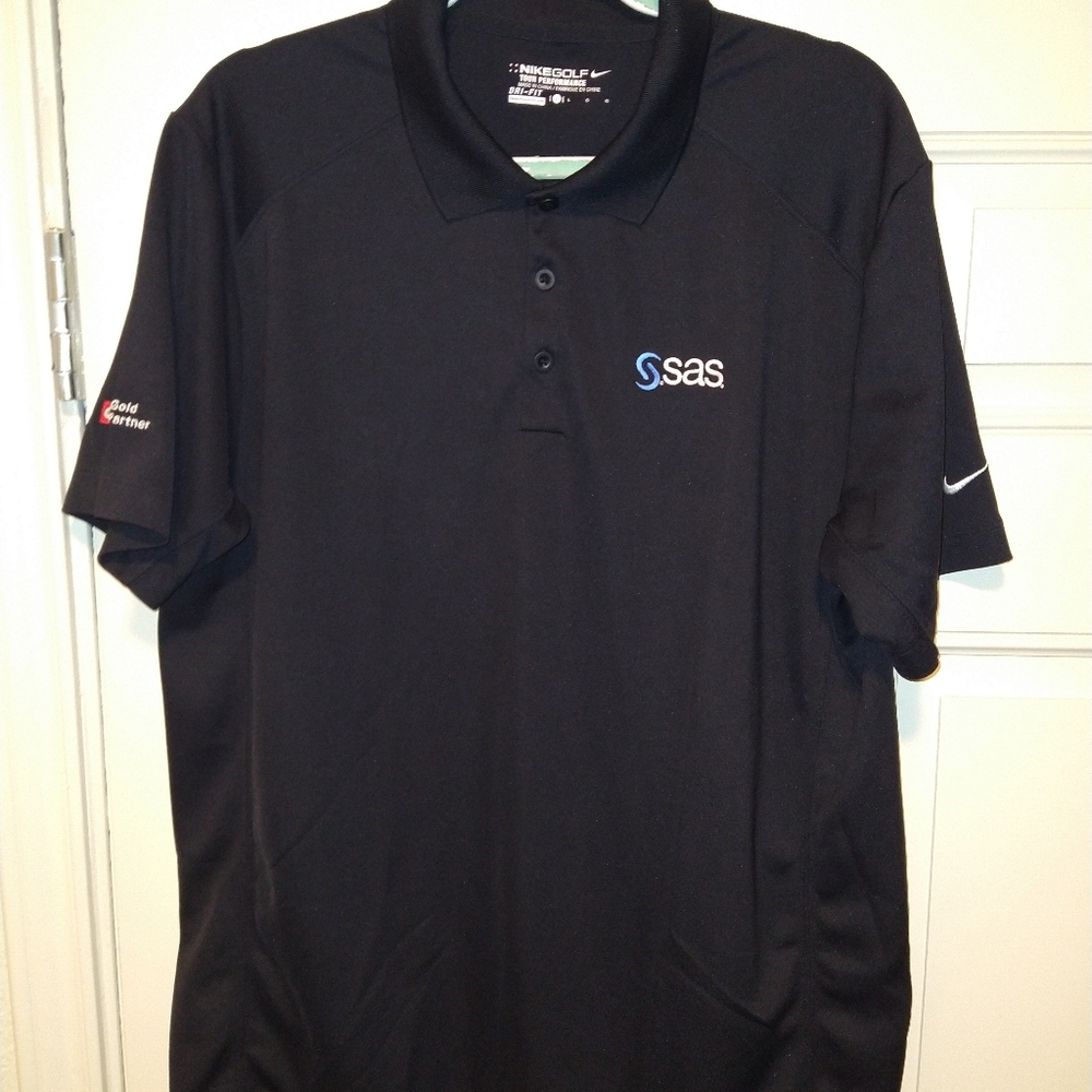 Nike Golf Tour Performance Black Short Sleeve Polo Shirt Men's sz Large